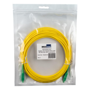 Digitek 10M SC-APC simplex patch lead in poly bag with label, 9/125μm OS2 fiber with 1-year warranty