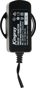 Kingray PSK12F 12V DC 500mA plug pack with F-Type female injector, Foxtel-approved desktop power for TV antennas