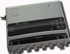 Closeup of gain slope dials and test points on Alcad CF-711 for effortless tuning