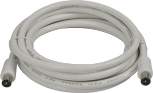 Digitek 3M PAL Male to PAL Male Quad Shield Coaxial Fly Lead White