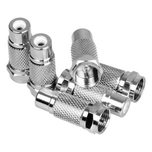 Group of Digitek RCA female to F male adaptor for efficient TV SAT AV connections