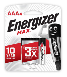 ENERGIZER® Max E92BP4TN AAA Battery 4 Pack front view