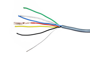 Flexible Digitek 14 strand bare copper grey security cable uncoiled from display box