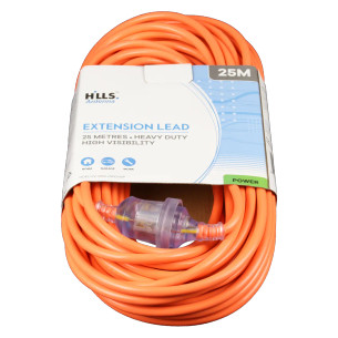 Hills Antenna 25m High Visibility Orange Heavy Duty Extension Lead packaging