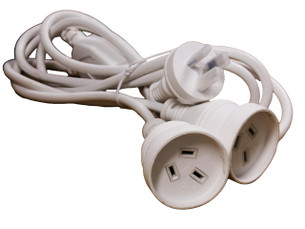 Australian standard 1.8m dual socket Y extension cord