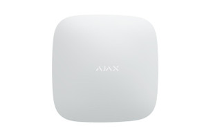 White Ajax ReX 2 Range Extender boosting Jeweller signal up to 1.8 km with photo verification support for MotionCam alarms
