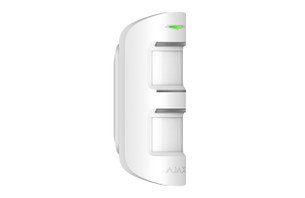 Side view of Ajax MotionProtect Outdoor white with anti-masking and pet immunity up to 80cm