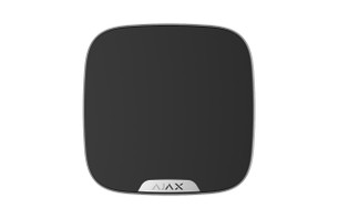Front view of Ajax Brandplate black panel, featuring clip lock and tamper protection for branding