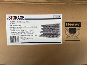 Wall Mount Parts Rack - 24 Bins