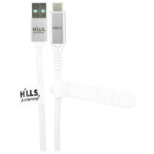 High-speed premium white USB-A to USB-C cable supporting fast charging and file transfer