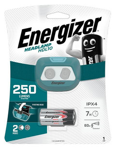 Packaging of ENERGIZER HEADLAMP HDL10 with 250 Lumens