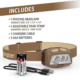 Energizer HDL60 Head Torch with 575 Lumens specifications