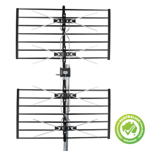 Hills Antenna Tru-Max 01TMF36-4G antenna front view with Boomlock elements and 4G filter