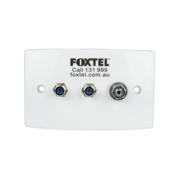 F-Type high return loss grounding plate for Foxtel installations Front View