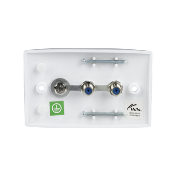 F-Type high return loss grounding plate for Foxtel installations Rear View