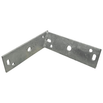 Hills Antenna FB602842 sheet metal fascia bracket close-up showing mounting holes and galvanised finish