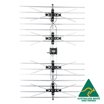 Hills Antenna Tru-Max FB608601-4G antenna front view with Boomlock elements and 4G filter