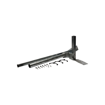 Side view of Hills Antenna Ezy HD gutter mount showing 900mm reach on for timber-framed roof