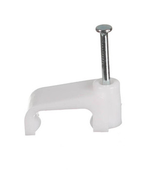 Hills Antenna BC75752 white cable clip with nail for RG6/59 coaxial cables