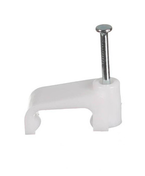 Hills Antenna BC75752 white cable clip with nail for RG6/59 coaxial cables