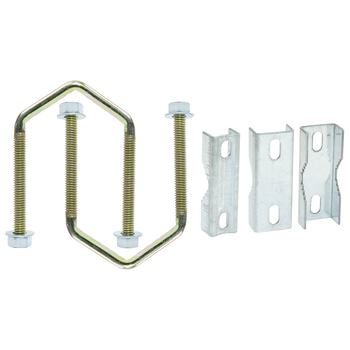 Close-up of Hills Antenna FB602384 heavy-duty offset bracket and hardware
