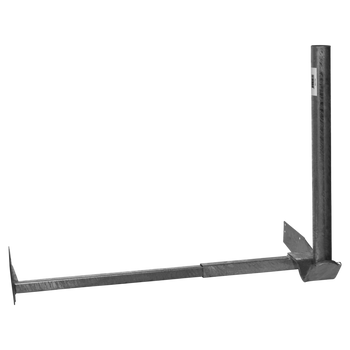 Side view of Hills Antenna FB607238A 65cm N4 gutter mount showing 900mm long reach