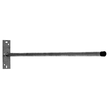 Expansive view of Hills Antenna FB603554 1400mm wall bracket in silver galvanized, extending 25mm mast for ultimate eave antenna reach