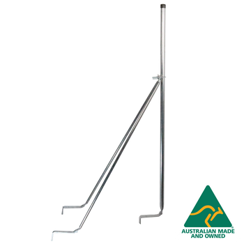 Heavy-duty 1.4m antenna mast for terracotta and concrete tiles assembled side view Australian made