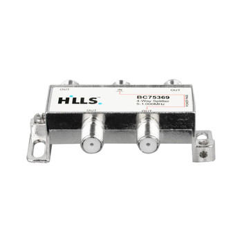Genuine Hills Antenna 4-port F-type splitter with power pass port