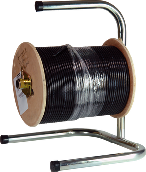 Genuine Hills Antenna BC2843 Coaxial Cable Reel Stand showing cable reel installed
