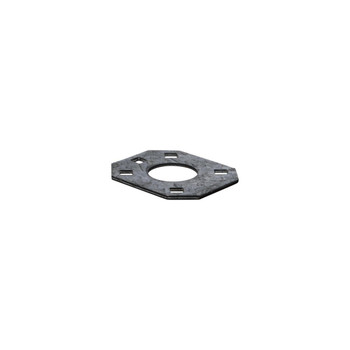 Galvanised steel guy plate with silver finish for 44.5mm masts