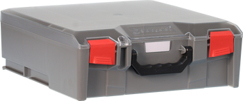 StorageTek Case Large Clear Lid PC c/w dividers-Grey