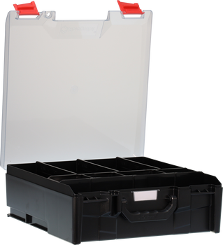 StorageTek STLC-BK Case Large Clear PC Lid c/w dividers-Black