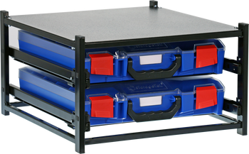 2 Small Drawer Frame Assembled c/w 2 Small PC Lid Cases- Blue