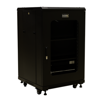Datatek 18U 600x600 floor standing server cabinet with power supply and fans