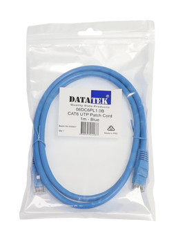 Datatek 1m CAT6 UTP patch lead blue RJ45 network cable
