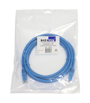 Datatek 3m CAT6 UTP patch lead blue RJ45 network cable