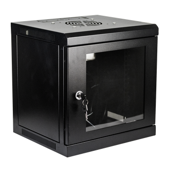 DataTek 6U 10\" wall mounted data cabinet with lockable glass-front door