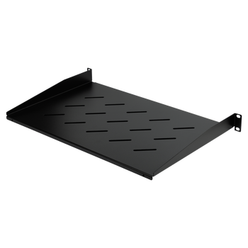 Datatek 1U 300mm deep cantilever shelf in black for 19-inch data cabinets