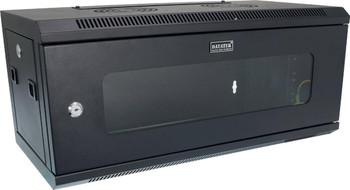 DataTek 24B4RW63 compact 4U wall cabinet ready to be installed in office