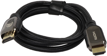 ProquipDigital 1M Premium HDMI Lead in black PVC with 24K gold-plated connectors, 18Gbps certified for 4K@60Hz home theater setups