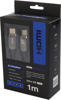 ProquipDigital 1M HDMI lead display box, certified HDMI 2.0 with 1-year warranty