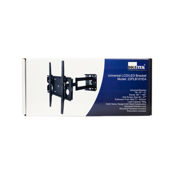 Digitek tilt swivel reach bracket display box with manual and mounting hardware, 1-year warranty for home installs
