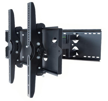 Digitek 32-60\" dual arm TV wall bracket in black powder-coated steel, extended 515mm with tilt/swivel for universal LCD mounting