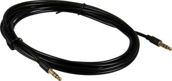 Digitek 3.5mm male-to-male stereo audio lead in black PVC with gold-plated plugs, available in 3m length for Hi-Fi connections