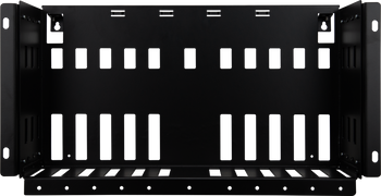 Kingray KR110 headend rack in pressed metal with powder coat finish, for holding 10 KCC110 modules and KLA110 amplifier for TV distribution