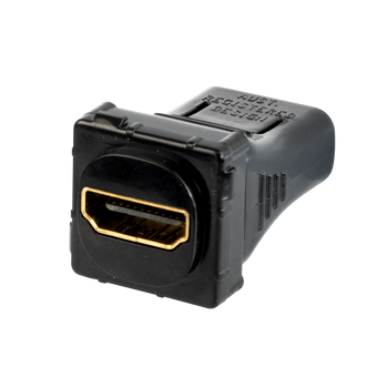 Durable black Digitek HDMI insert with tool-free snap-fit for easy home theater upgrade