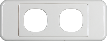 Digitek ABS plastic 2 gang architrave wallplate front view