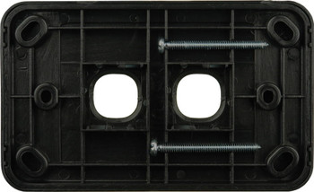 Rear view of Digitek 2 gang wallplate black, no mechanism