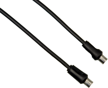 Close-up of Pal Male connectors in Digitek 1.8 metre tv fly lead in black
